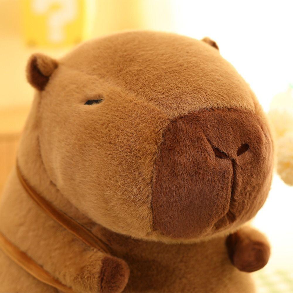 With Croissant Bread Capybara Plush Toys Fluffy Stuffed Capybara Doll  Home Decor Gifts