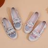 Ethnic-Style Women's Breathable Low-Cut Flat Shoes - Summer 2025