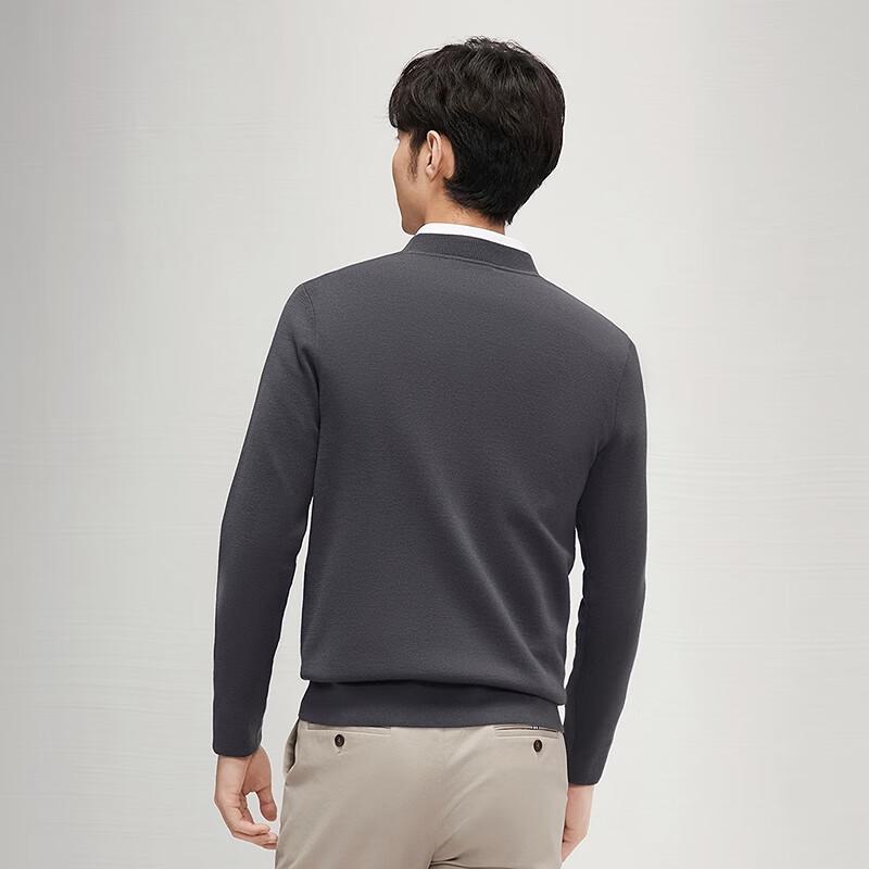 Qipai Men's Half-High Collar Wool Blend Sweater