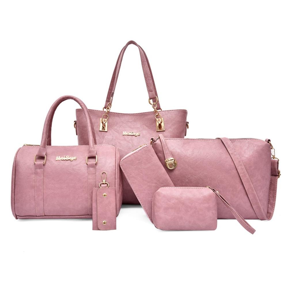 Six-piece handbag set, mother-in-law bag, retro simple shoulder crossbody bag
