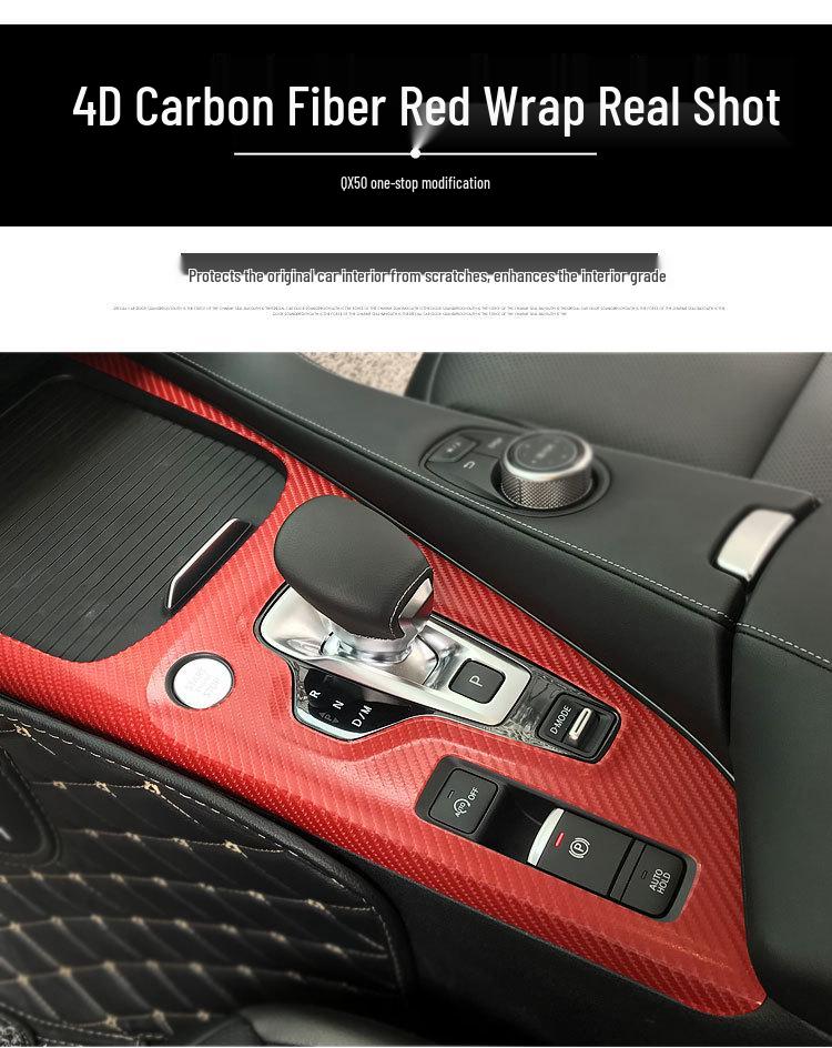 18-20 Infiniti QX50 Wnętrze Naklejka z włókna węglowego odporna na zarysowania na drzwi