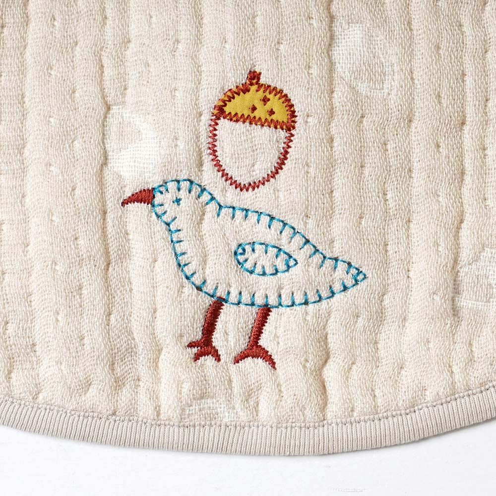 10mois Hoppetta Fluffy Musselin Lätzchen BATON guri Greige 20211000 (Dimowa) - (6-lagige Gaze) (Lätzchen-Stab)