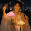 Flower Mid-Autumn Lantern DIY Lanterns Material Blossom Lotus Flower Light Lamp  Glowing Lanterns