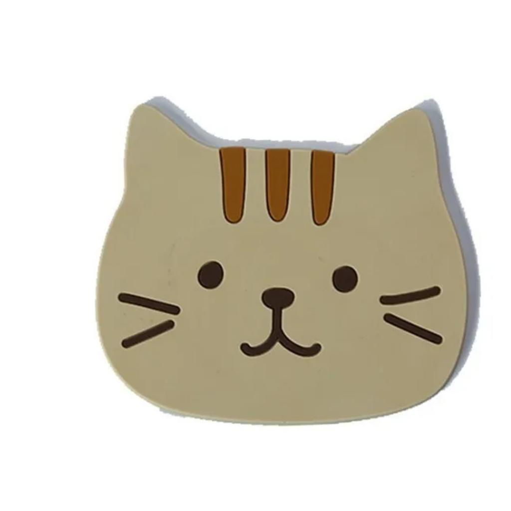 1pcs Cat Silicone Cup Coaster Mat, Waterproof & Heat Anti-slip and Anti-burn PVC Resistant Table Placemats