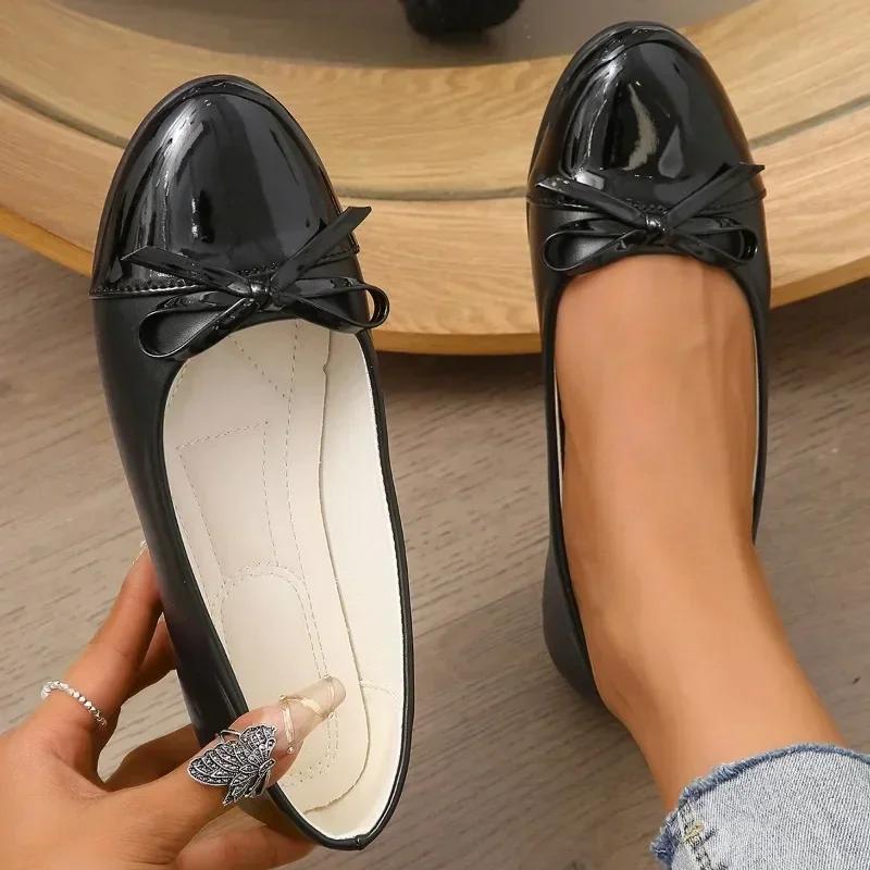 Bogen Design Frauen Wohnungen Frühling Frauen Schuhe Flacher Mund Loafers Designer Oxford Schuhe Neue Mode Casual Ballett Weiche Sohle Schuhe