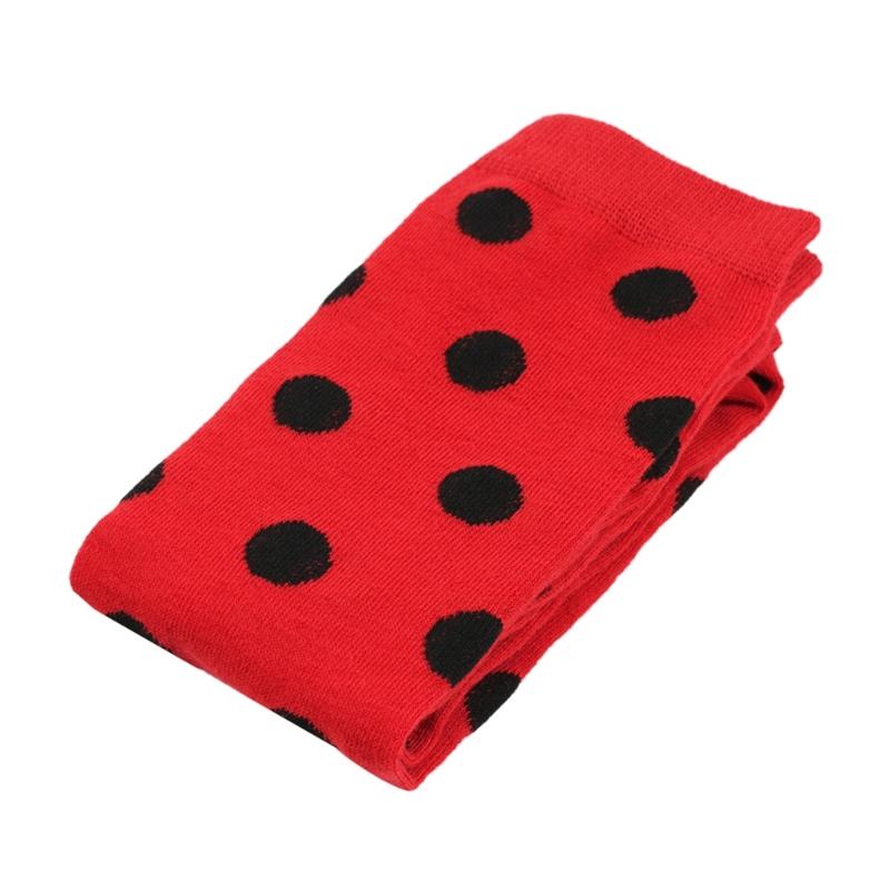 Children's Ladybird Dots Costume Socks Breathable Fabric Thigh High Long Stockings for Stage and Play 7-12 Years Old