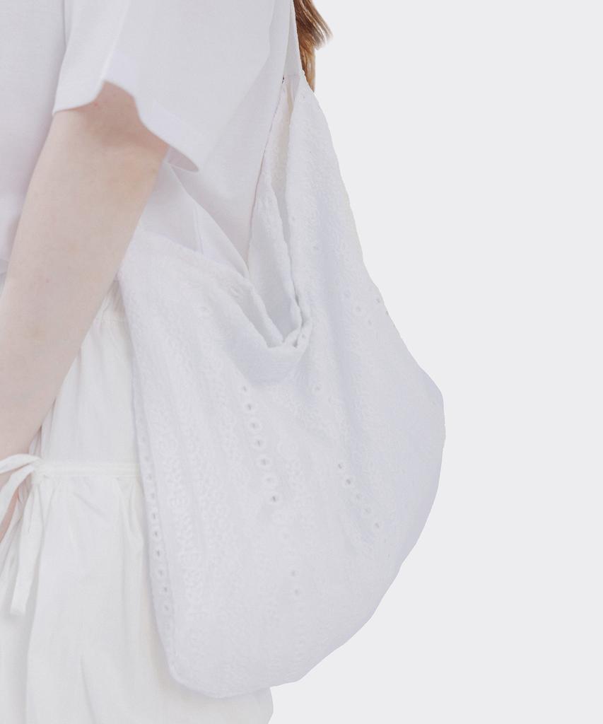 Aox Lace Shoulder Bag White