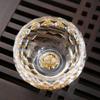 Premium Faceted Crystal Glass Teacup with Gold Foil