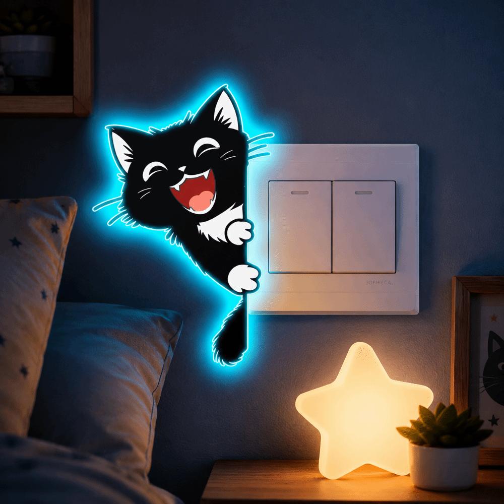 Dekorationen Katze Leuchtende Aufkleber Selbstklebend Leuchtende Katzenaufkleber Wohnzimmer