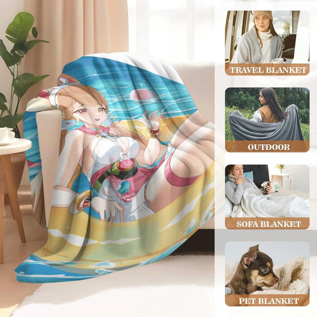 Zenless Zone Zero Alice Thymefield Flannel Blanket Cover Warmth Soft Anime Blanket Multifunctional Decor Home Universal Blankets
