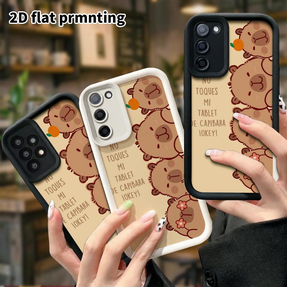 Phone Case: 2D Flat Samsung Galaxy A34 A35 M05 M06 S20 S22 S21 FE Plus 5G Gradient Protective Case, 4 Capybaras, Christmas and Halloween Gift