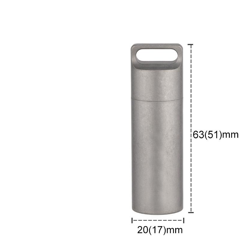 EDC Pockey Mini Voll-Titan-Metall Aufbewahrungsflasche Wasserdicht Schlüsselanhänger Pillendose Box Versiegelt für Zubehör Outdoor Camping