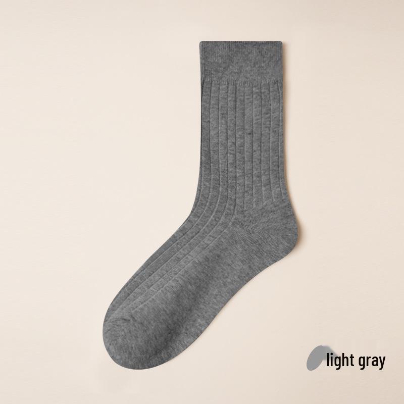 Men's Plus Size Striped Over-the-Knee Socks - European & American Autumn/Winter Combed Cotton.