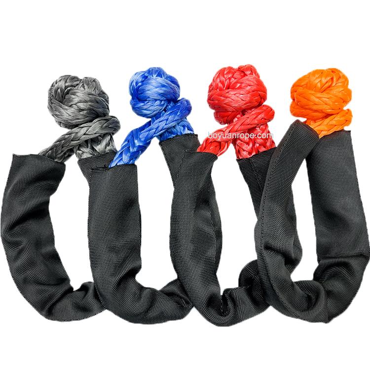 Synthetic UHMWPE Towing Soft Shackle High Strength Vehicles Off Road Winch Strap Braided Tool Shackle Rope for Marine Mooring 3/8inch