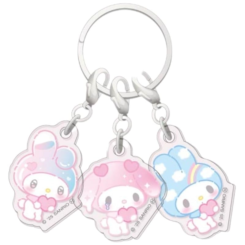 

marimo craft sanrio my melody 50th girly pop heart 3 rows of acrylic keychains C [Each part] Approximately within W29 x H39mm MMM-551