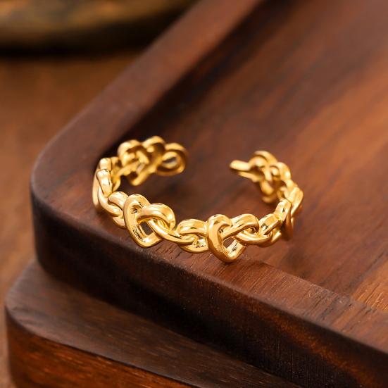 Thumb Ring Hollow Heart Shape Adjustable Opening Design Finger Ring Stainless Steel Finger Band Versatile Jewelry Gift