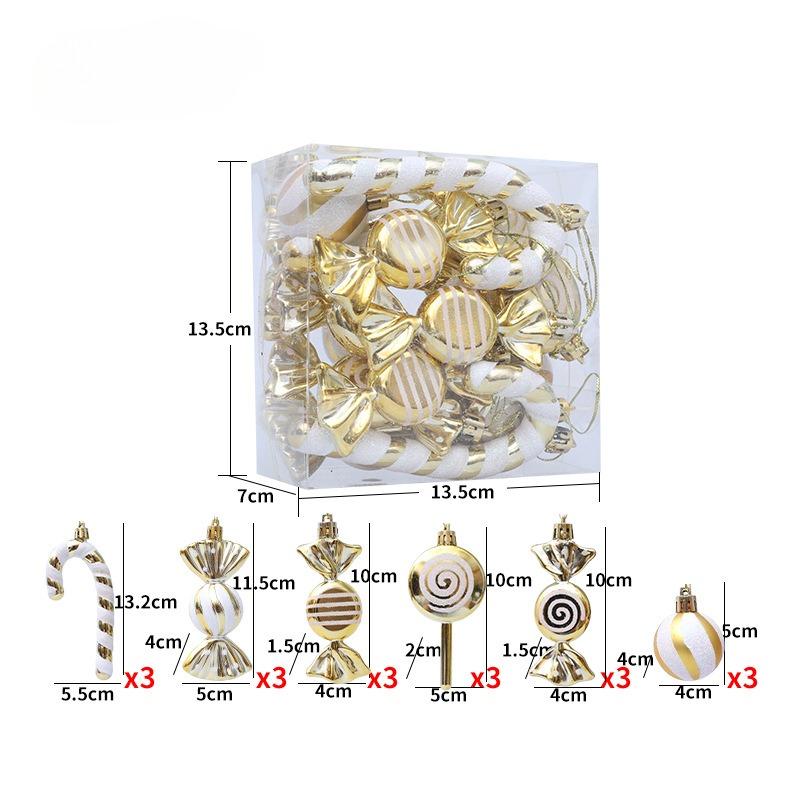 18/29PCS Christmas Ball Ornaments Candy Cane Special-shaped Christmas Tree Party Decoration New Christmas Spheres Pendant