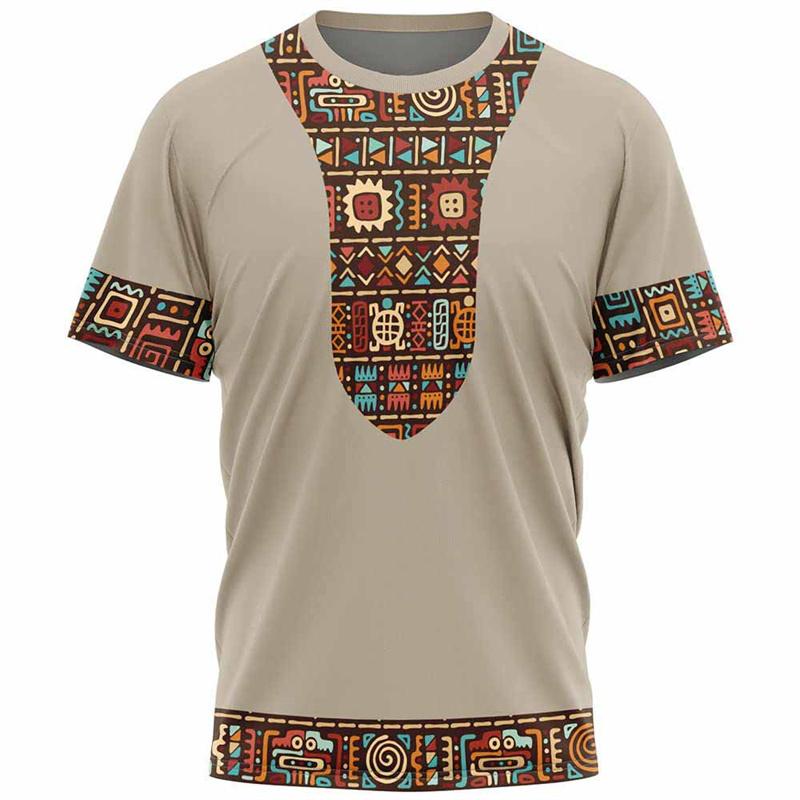 Ethnic Tribal Dashiki Pattern T-Shirt For Men African 3D Print Tee Summer Casual Harajuku Short Sleeve Loose T Shirts O-Neck Top