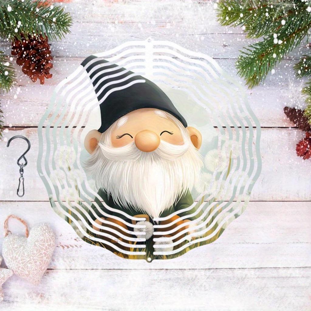 Weiser Gnom und Löwenzahn 2D Windspiel Kinetische Gartenkunst für Außendekoration Langlebiges Metall Verspielte Gnom-Dekoration mit Dynamischer Bewegung