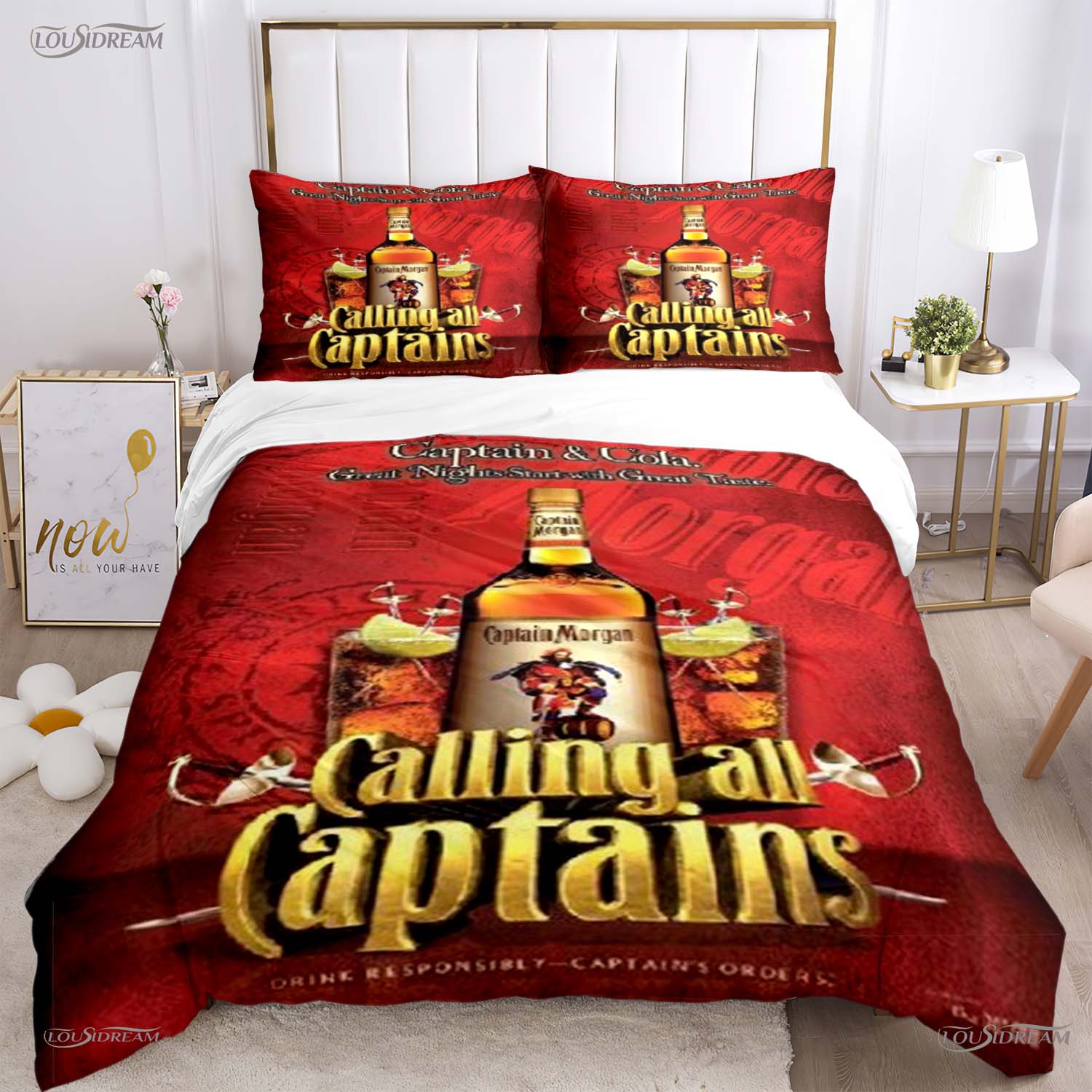 

captain morgan Casal Al Season Soft Duvet Cover Warm Comforter Beding Sets Soft Comfortable Quilt Cover plus Pilowcases Boy Single/Double/Quen/King 135*200cm Eu-Single
