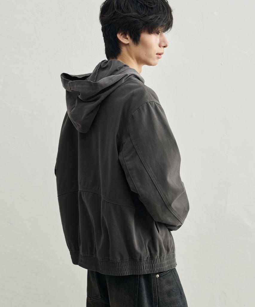 Rotember [Paplser X Rotember] Washed Cotton Blouson Jacket [Vintage Grey]