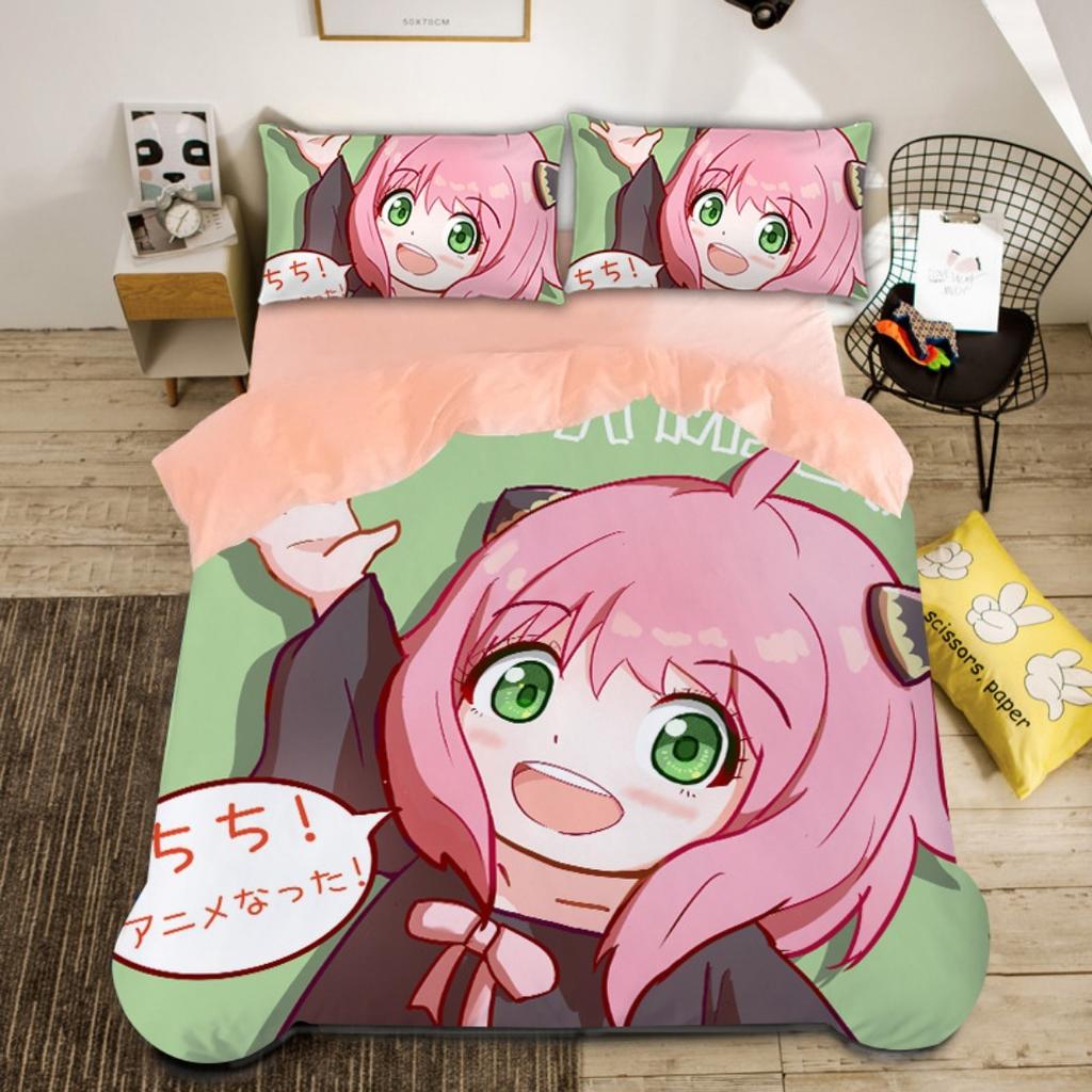 ese Anime Duvet CoverSpy Family Bedding CollectionSpy Funny Anya Quilt Cover With Pillowcase SingleDoubleQueenKing