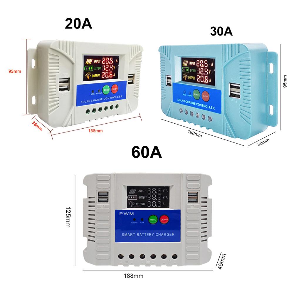 12V 24V Solar Charge Controller Solar Power Controller LED Display Solar Controller for Home and Outdoor Energy Solution