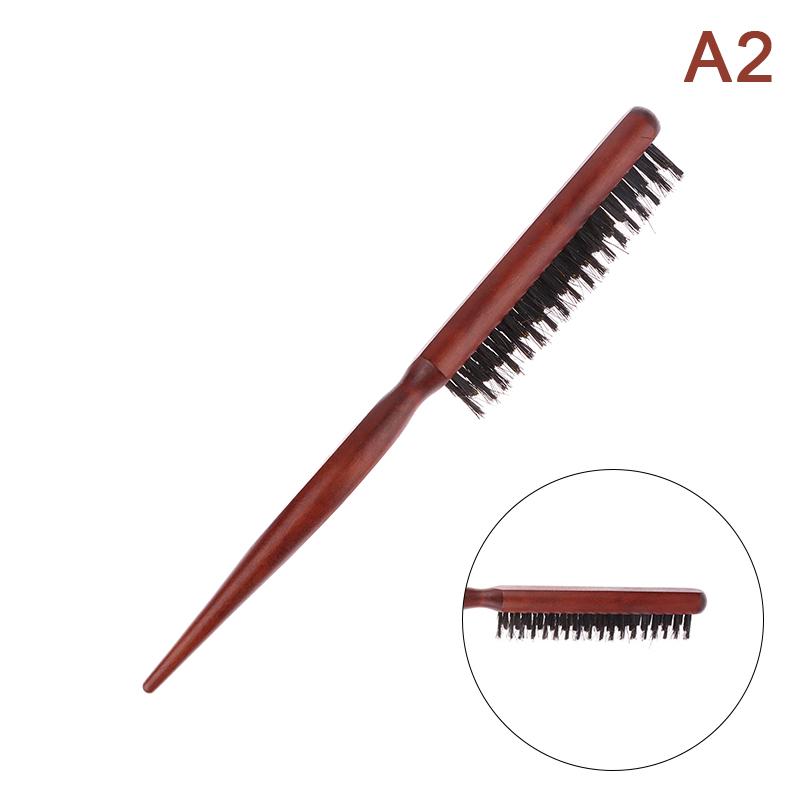 Professional Salon Teasing Back Hair Brushes Boar Bristle Wood Slim Line Comb Hairbrush Extension Hairdressing Styling Tools Diy