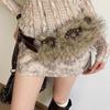 Spicy Girl Style Furry Waistband Y2K Plush Waist Belt Leather Fur Belt  Dress Decoration
