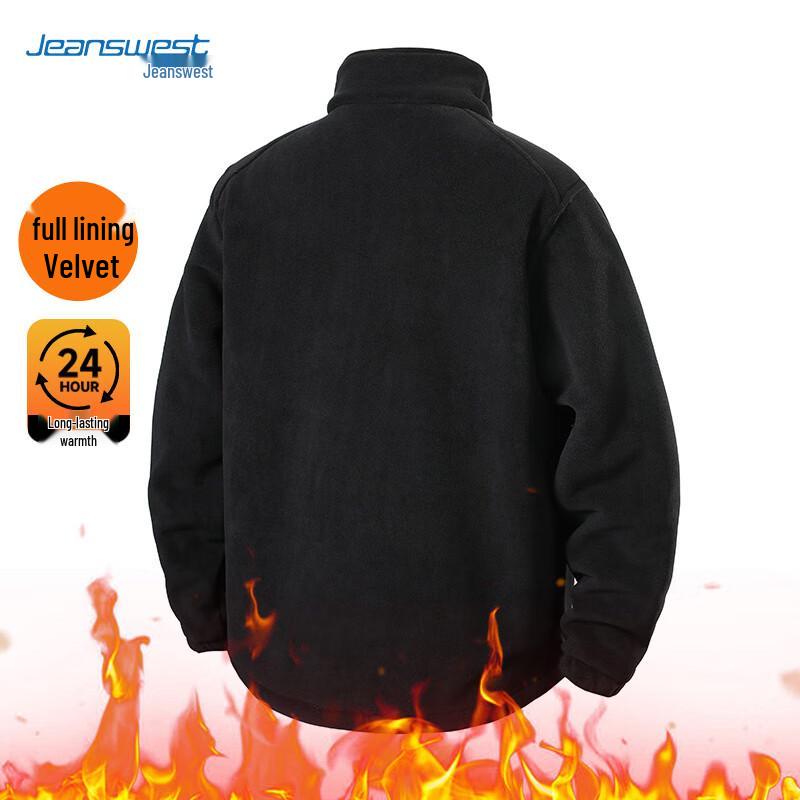 Jeanswest Men's Fleece Lined Stand Collar Jacket