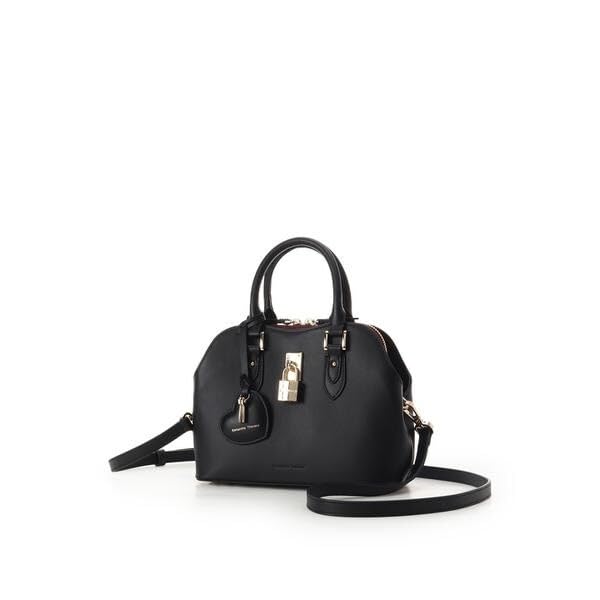 Heart motif leather handbag, small size