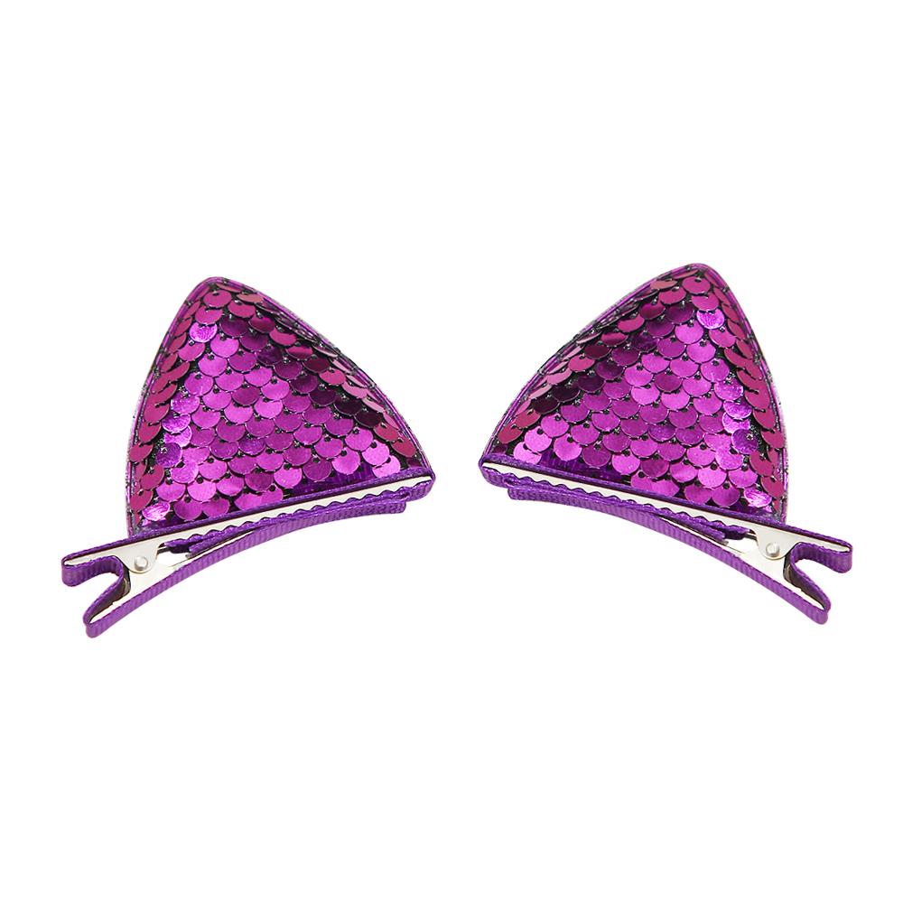 Cat Ear Side Princess Hair Clip Sweet Girl Cute Super Shiny Hair Clip Powder Sparkly Side Clip Hair Party Decoration
