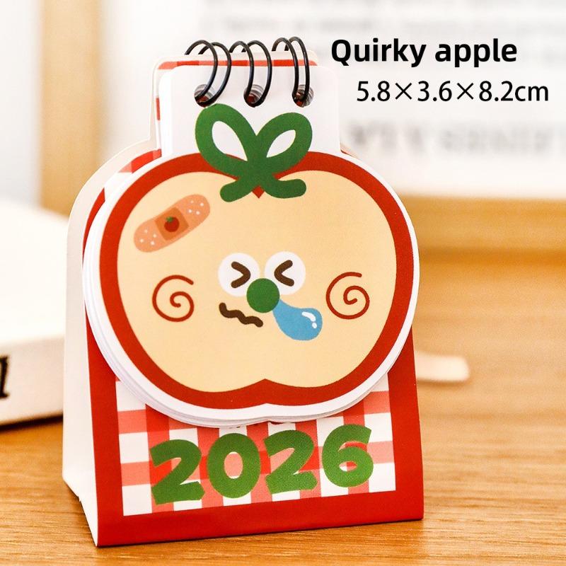 

Маленький настольный календарь, Настольное украшение для студента, Мини-дисплей, Календарь, Мультяшный милый календарь с яблоком и бобами Make fun of Apple