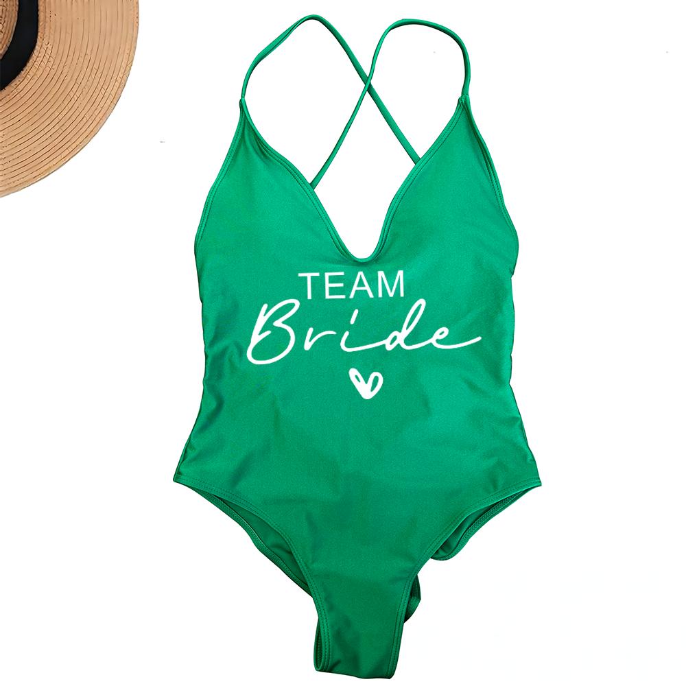 Sexy Padded One Piece Swimsuit Women Team Bride Swimwear Bikini Summer Bathing Suit Plus Size Beachwear Bachelorette Party Lady