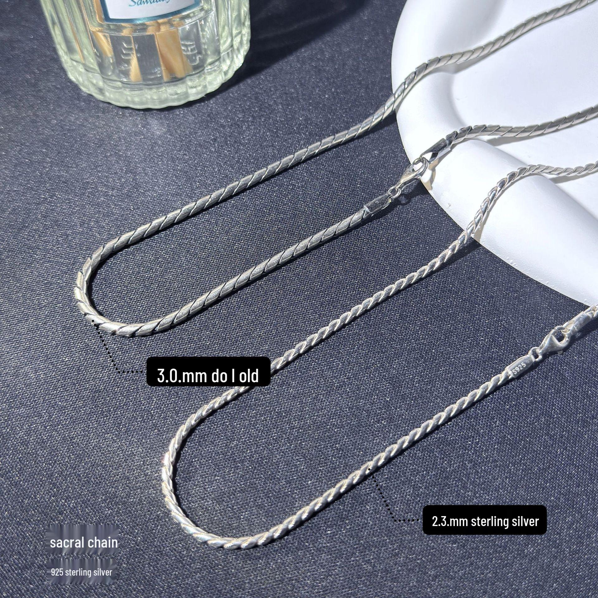 

Чоловічий ретро срібний ланцюжок S925 плетіння зміїна кістка 45 cm