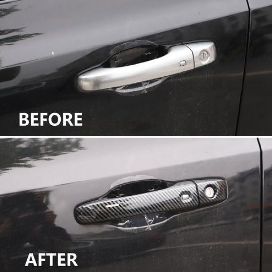 Carbon Fiber Door Handles Decor Shell Cover Trim For Chrysler 300 11+ Accessorie