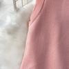 Spring Summer Beaded Knitted Mini Dress for Women Fashion Sleeveless Slimming Ruffle-Trimmed Sweater Dress