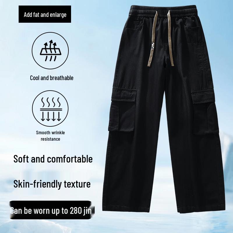 Men s Plus Size Breathable Straight Fit Jeans 6XL чёрный