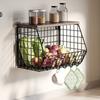 Wire Fruit Basket for Kitchen Storage Hanging Fruit Basket Kitchen Wall-Mounted Stackable Counter Basket for Fruits Vegetables