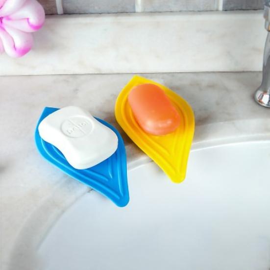 Protiskluzový držák na mýdlo ve tvaru listu Jednoduchý dřez Houba Odkapávací miska na mýdlo