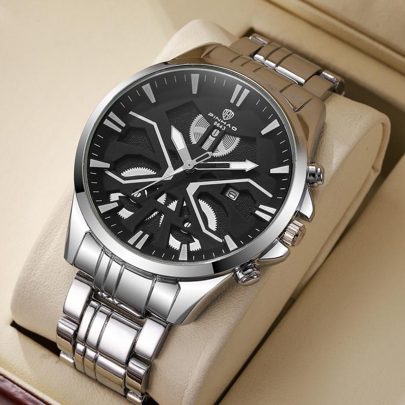 New Domineering Business Men'S Hollowed-Out Imitation Mechanical Waterproof Men'S Fashion Light Luxury Quartz Wrist Watch