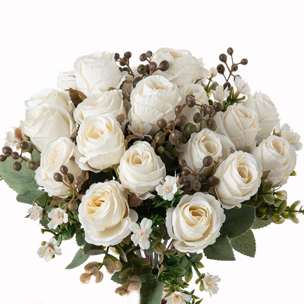 1PC Artificial Flowers Silk Roses Wedding Bridal Bouquet Valentine's Day Home Vase Outdoor Garden Bonsai Diy Gift Festival Decor