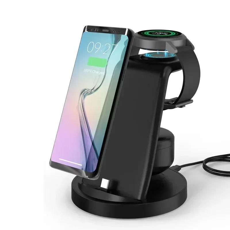 Phone Stand Fast Charging Station 3 In 1 Wireless Charger For Samsung Galaxy S24 S23 Watch 6 Pro/5/4 Active 1 2 Buds 2 Pro Plus