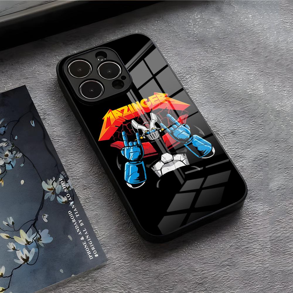 Manga Mazinger Z Anime Phone Case For IPhone 17 Air 16 E Pro Max 15 14 13 Mini 12 Pro 11 Max Plus Black Glass Cover