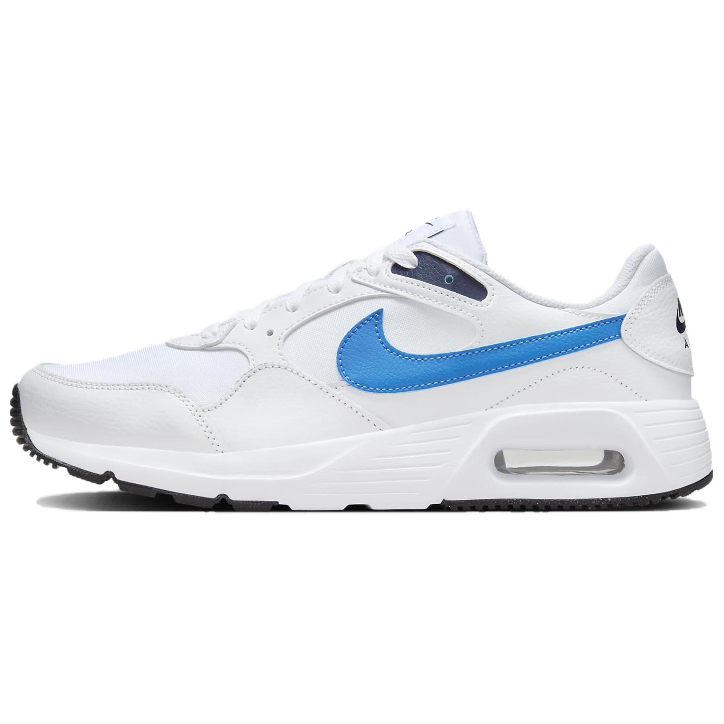 

Nike Air Max SC Casual Versatile Shock Absorbing Durable Low Top Running Shoes Men sneaker White Blue CW4555-113 42