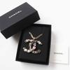 CHANEL Necklace Camellia Perfume Bag Icon Design COCO Mark black Pinkgold B24P Used