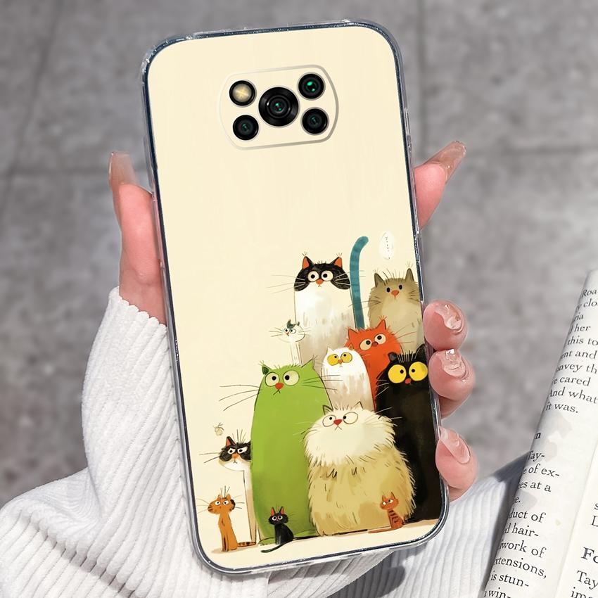 Clear Phone Case For Xiaomi Poco X3 X4 NFC X5 X6 X7 Pro F4 GT F5 Soft TPU Casing Retro Pocket Watch Patterns Shockproof Shell For Xiaomi Cover Capa