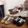 Ballet style retro contrasting color splicing flat bottom women's new versatile and comfortable casual sports shoes