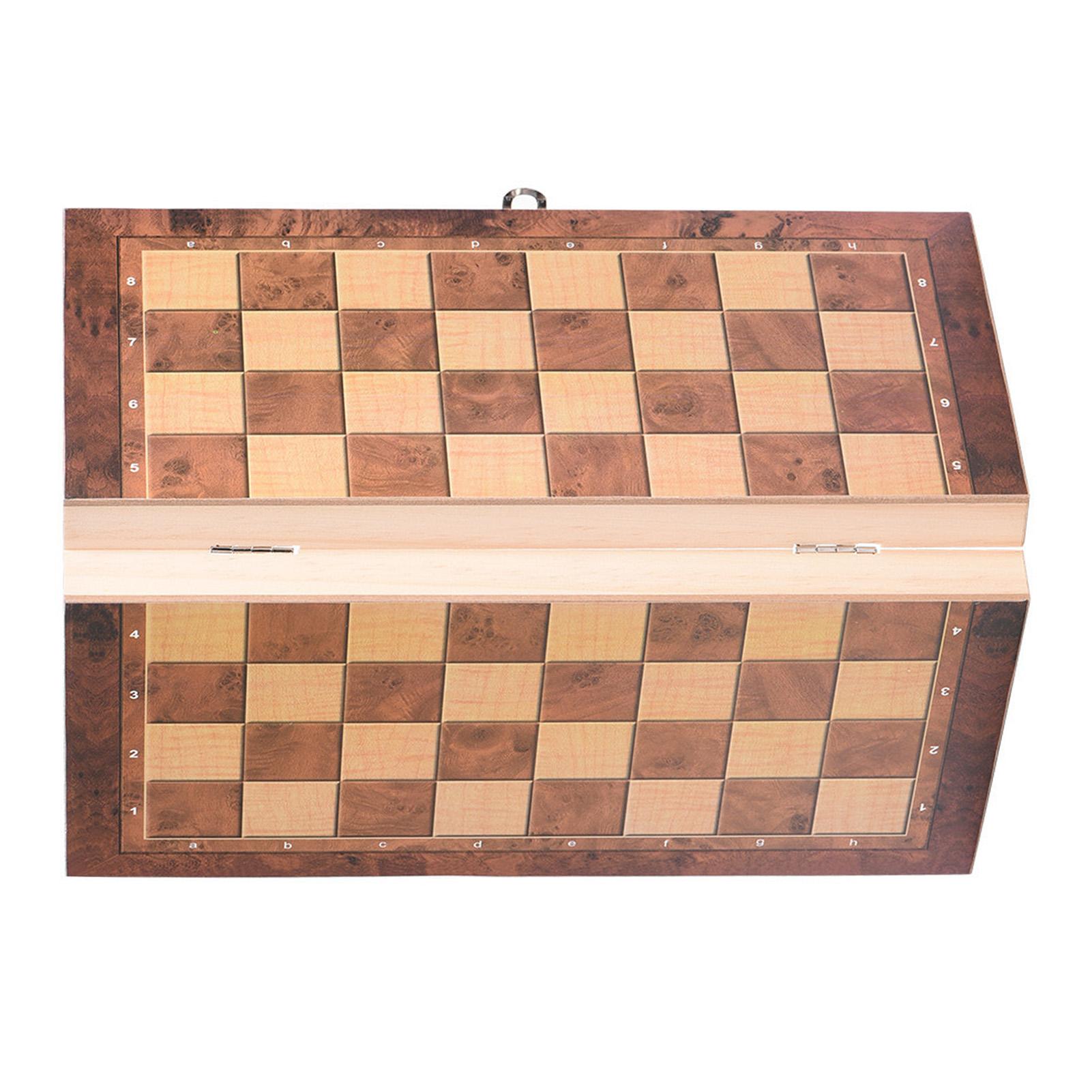 

Портативная деревянная шахматная доска 3в1, складная доска, шахматная игра для вечеринок, семейных мероприятий (29 * 29см)