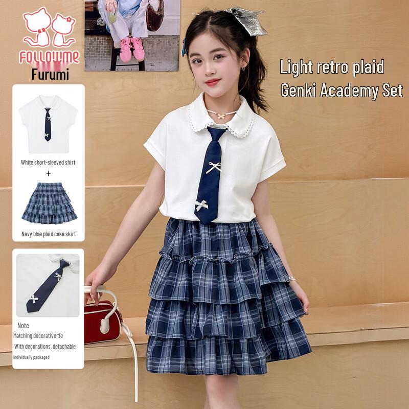 Girls  Summer Academic Style JK Two-Piece Set 130
